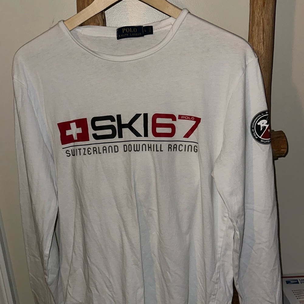 Deadstocked Polo Ralph Lauren SKI Down hill racing team Switzerland Long-sleeve